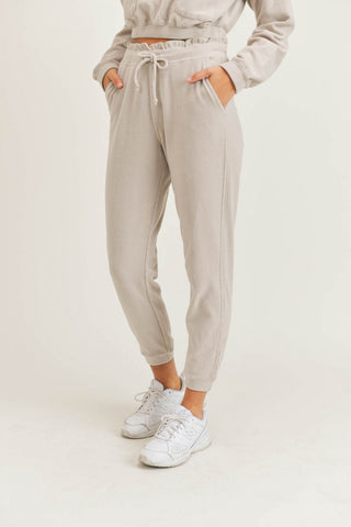 Ribbed Ruffle Waist Joggers – Hidden Hills Boutique